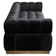 Load image into Gallery viewer, Image Low Profile Sofa in Black Velvet w/ Brushed Gold Base by Diamond Sofa