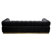 Load image into Gallery viewer, Image Low Profile Sofa in Black Velvet w/ Brushed Gold Base by Diamond Sofa