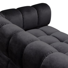 Load image into Gallery viewer, Image Low Profile Sofa in Black Velvet w/ Brushed Gold Base by Diamond Sofa