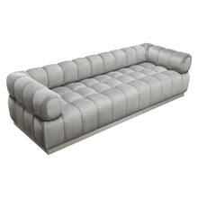 Load image into Gallery viewer, Image Low Profile Sofa in Platinum Grey Velvet w/ Brushed Silver Base by Diamond Sofa