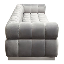 Load image into Gallery viewer, Image Low Profile Sofa in Platinum Grey Velvet w/ Brushed Silver Base by Diamond Sofa