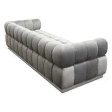 Load image into Gallery viewer, Image Low Profile Sofa in Platinum Grey Velvet w/ Brushed Silver Base by Diamond Sofa