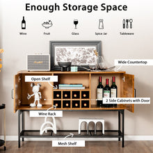 Load image into Gallery viewer, Industrial Kitchen Buffet Sideboard with Wine Rack and 2 Doors-Rustic Brown