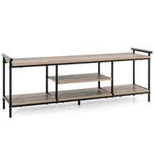 Load image into Gallery viewer, Industrial TV Stand for TVs up to 60 Inch with Storage Shelves-Natural