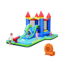 Load image into Gallery viewer, Inflatable Bounce House Castle Water Slide with Climbing Wall and 550W Blower