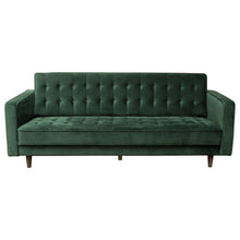 Load image into Gallery viewer, Juniper Tufted Sofa in Hunter Green Velvet with (2) Bolster Pillows by Diamond Sofa
