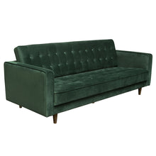 Load image into Gallery viewer, Juniper Tufted Sofa in Hunter Green Velvet with (2) Bolster Pillows by Diamond Sofa