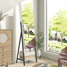 Load image into Gallery viewer, Freestanding Jewelry Cabinet with Full-Length Mirror-White