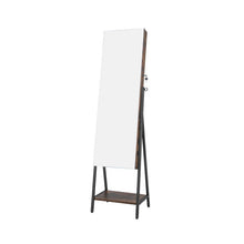 Load image into Gallery viewer, Freestanding Jewelry Cabinet with Full-Length Mirror-Rustic Brown