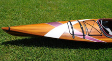 Load image into Gallery viewer, Wooden Kayak with White & Purple Ribbon 15 ft