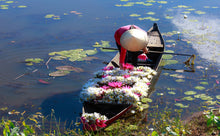 Load image into Gallery viewer, Small South East Asia Sampan Boat Red Bottom Thuyen Ba La Tam Ban