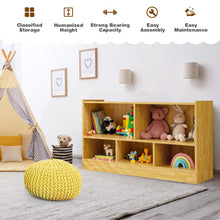 Load image into Gallery viewer, Kids 2-Shelf Bookcase 5-Cube Wood Toy Storage Cabinet Organizer-Beige
