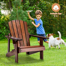 Load image into Gallery viewer, Kid's Adirondack Chair with High Backrest and Arm Rest-Coffee