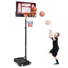 Load image into Gallery viewer, 4.3-8.2 FT Portable Basketball Hoop with Adjustable Height and Wheels-Red