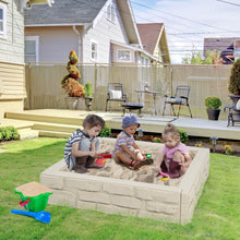 Load image into Gallery viewer, 2-In-1 HDPE Kids Sandbox with Cover and Bottom Liner-White