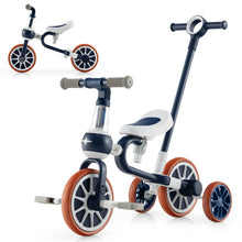 Load image into Gallery viewer, 4-in-1 Kids Trike Bike with Adjustable Parent Push Handle and Seat Height-Navy