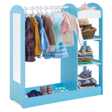 Load image into Gallery viewer, Kids Dress Up Storage with Mirror-Blue
