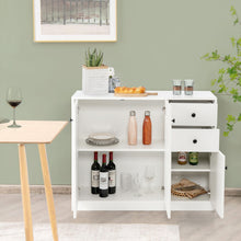 Load image into Gallery viewer, Modern Buffet Sideboard with 2 Pull-out Drawers and Adjustable Shelf for Kitchen-White