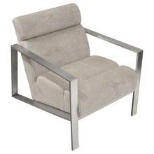 Load image into Gallery viewer, La Brea Accent Chair in Champagne Fabric with Brushed Stainless Steel Frame by Diamond Sofa