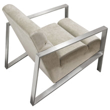 Load image into Gallery viewer, La Brea Accent Chair in Champagne Fabric with Brushed Stainless Steel Frame by Diamond Sofa