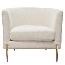 Load image into Gallery viewer, Lane Chair in Light Cream Fabric with Gold Metal Legs by Diamond Sofa