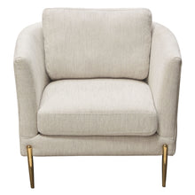 Load image into Gallery viewer, Lane Chair in Light Cream Fabric with Gold Metal Legs by Diamond Sofa