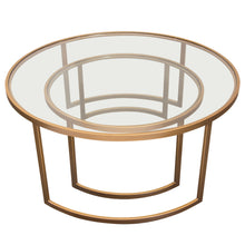 Load image into Gallery viewer, Lane 2PC Round Nesting Set in Brushed Gold Frame w/ Clear Tempered Glass Tops by Diamond Sofa
