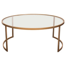 Load image into Gallery viewer, Lane 2PC Round Nesting Set in Brushed Gold Frame w/ Clear Tempered Glass Tops by Diamond Sofa