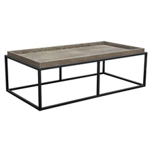 Load image into Gallery viewer, Lex Rectangle Cocktail Table in Rustic Oak Veneer Finish Top w/ Black Powder Coated Metal Base by Diamond Sofa