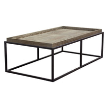 Load image into Gallery viewer, Lex Rectangle Cocktail Table in Rustic Oak Veneer Finish Top w/ Black Powder Coated Metal Base by Diamond Sofa
