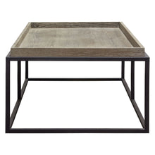Load image into Gallery viewer, Lex Rectangle Cocktail Table in Rustic Oak Veneer Finish Top w/ Black Powder Coated Metal Base by Diamond Sofa
