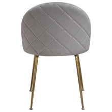 Load image into Gallery viewer, Lilly Set of (2) Dining Chairs in Grey Velvet w/ Brushed Gold Metal Legs by Diamond Sofa