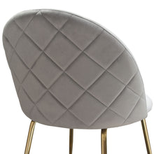 Load image into Gallery viewer, Lilly Set of (2) Dining Chairs in Grey Velvet w/ Brushed Gold Metal Legs by Diamond Sofa