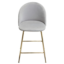 Load image into Gallery viewer, Lilly Set of (2) Counter Height Chairs in Grey Velvet w/ Brushed Gold Metal Legs by Diamond Sofa
