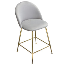 Load image into Gallery viewer, Lilly Set of (2) Counter Height Chairs in Grey Velvet w/ Brushed Gold Metal Legs by Diamond Sofa