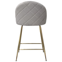 Load image into Gallery viewer, Lilly Set of (2) Counter Height Chairs in Grey Velvet w/ Brushed Gold Metal Legs by Diamond Sofa