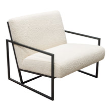 Load image into Gallery viewer, Luxe Accent Chair in Bone Boucle Textured Fabric with Black Powder Coat Frame by Diamond Sofa