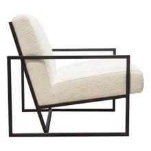 Load image into Gallery viewer, Luxe Accent Chair in Bone Boucle Textured Fabric with Black Powder Coat Frame by Diamond Sofa