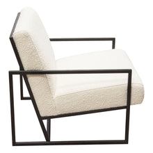 Load image into Gallery viewer, Luxe Accent Chair in Bone Boucle Textured Fabric with Black Powder Coat Frame by Diamond Sofa