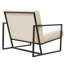 Load image into Gallery viewer, Luxe Accent Chair in Bone Boucle Textured Fabric with Black Powder Coat Frame by Diamond Sofa