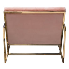 Load image into Gallery viewer, Luxe Accent Chair in Blush Pink Tufted Velvet Fabric with Polished Gold Stainless Steel Frame by Diamond Sofa