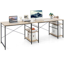 Load image into Gallery viewer, L Shaped Computer Desk with 4 Storage Shelves and Cable Holes-Natural