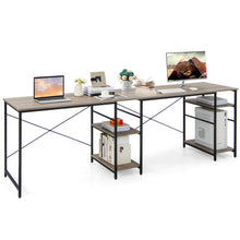 Load image into Gallery viewer, L Shaped Computer Desk with 4 Storage Shelves and Cable Holes-Gray