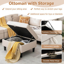 Load image into Gallery viewer, L-shaped Sectional Corner Sofa Set with Storage Ottoman-Beige