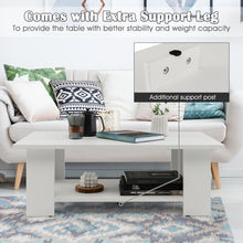 Load image into Gallery viewer, Large 36 Inch 2-tier Wooden Modern Coffee Table with Storage Shelf