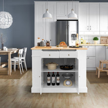 Load image into Gallery viewer, Kitchen Island with Storage and 3-Level Adjustable Shelves-White
