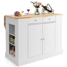 Load image into Gallery viewer, Kitchen Island with Storage and 3-Level Adjustable Shelves-White