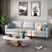 Load image into Gallery viewer, 3-Seat Sofa Sectional with Side Storage Pocket and Metal Leg-Light Gray