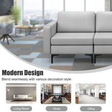 Load image into Gallery viewer, 3-Seat Sofa Sectional with Side Storage Pocket and Metal Leg-Light Gray