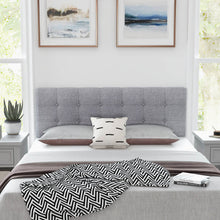 Load image into Gallery viewer, Linen Upholstered Headboard with Solid Rubber Wood Legs-Gray